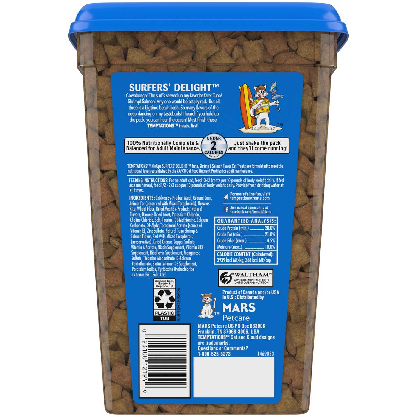 Temptations MixUps Surfer's Delight Flavor Crunchy and Soft Cat Treats; image 2 of 5