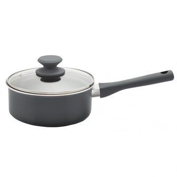 our goods Non-Stick Saucepan with Glass Lid - Pebble Gray, 2 qt