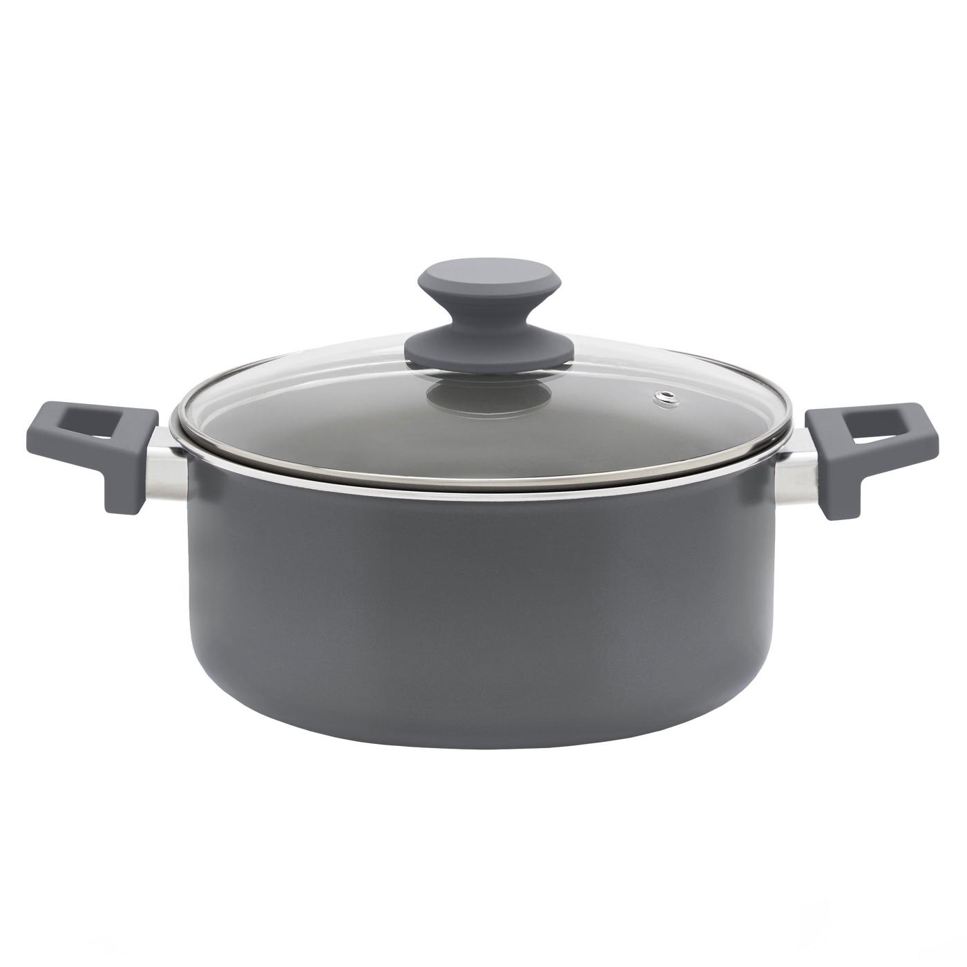 our goods Stockpot with Glass Lid - Pebble Gray; image 1 of 2