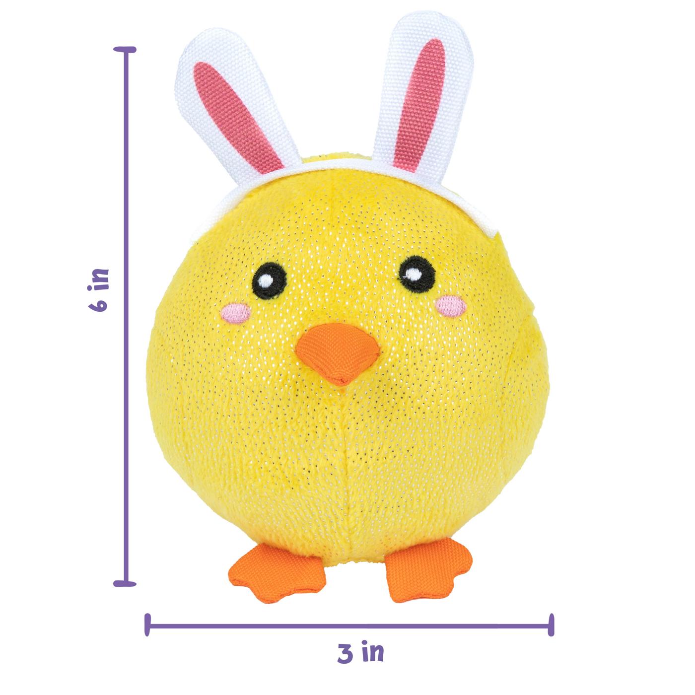 Woof & Whiskers Plush Dog Toy - Chick with Bunny Ears; image 2 of 5