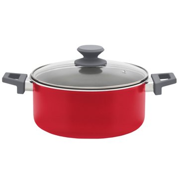 our goods Stock Pot with Glass Lid - Scarlet Red, 9 qt