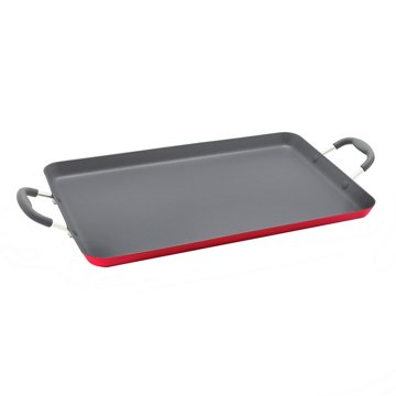our goods Double Burner Griddle - Scarlet Red, 17'' x 11''