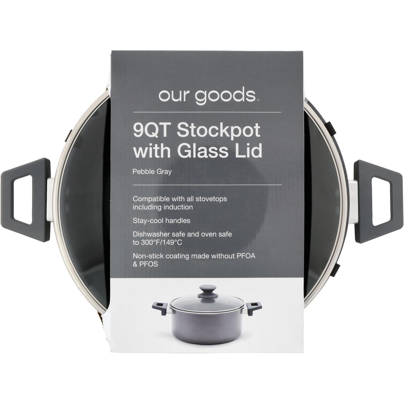 our goods Stockpot with Glass Lid - Pebble Gray; image 2 of 2