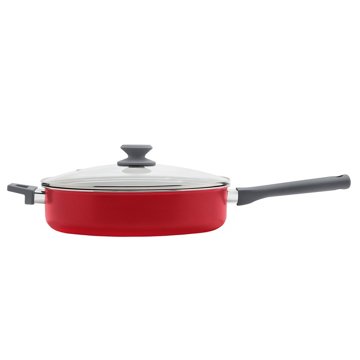 our goods Non-Stick Sauté Pan with Glass Lid - Scarlet Red, 5 qt