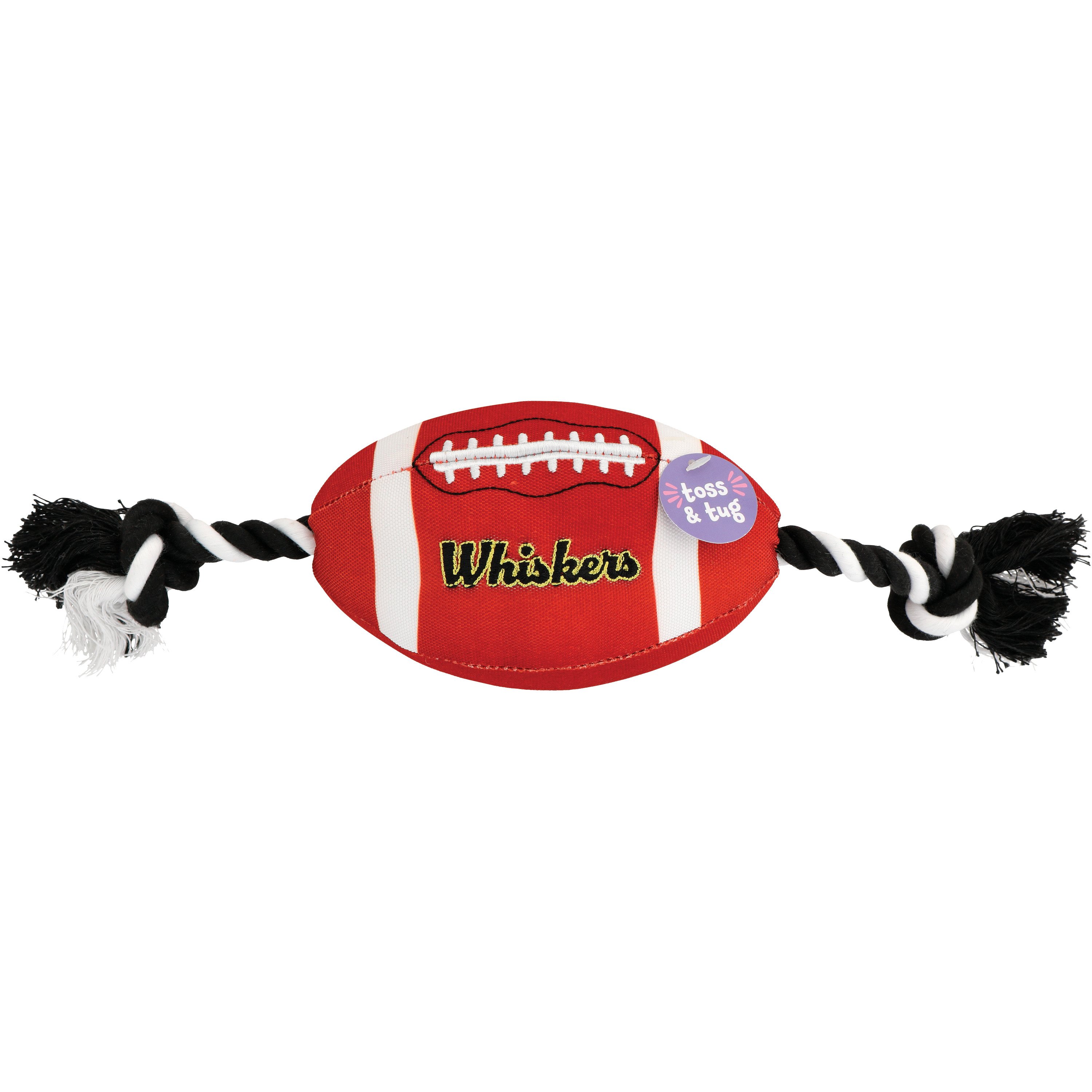 Woof & Whiskers Plush Dog Toy Football on Rope Shop Plush Toys at HEB