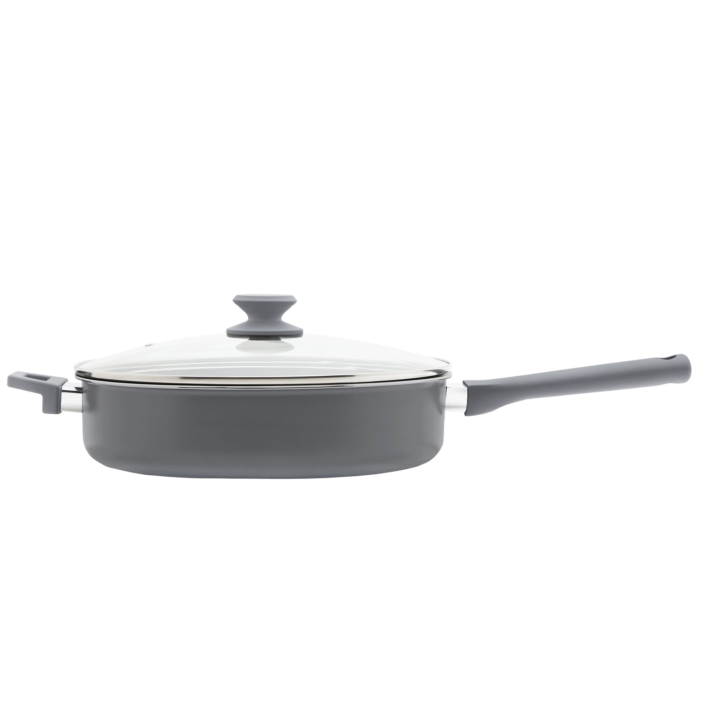 our goods Non-Stick Sauté Pan with Glass Lid - Pebble Gray - Shop