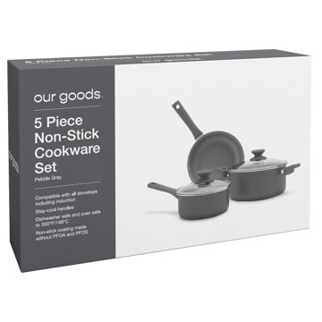 our goods Non-Stick Cookware Set - Pebble Gray, 5 pc