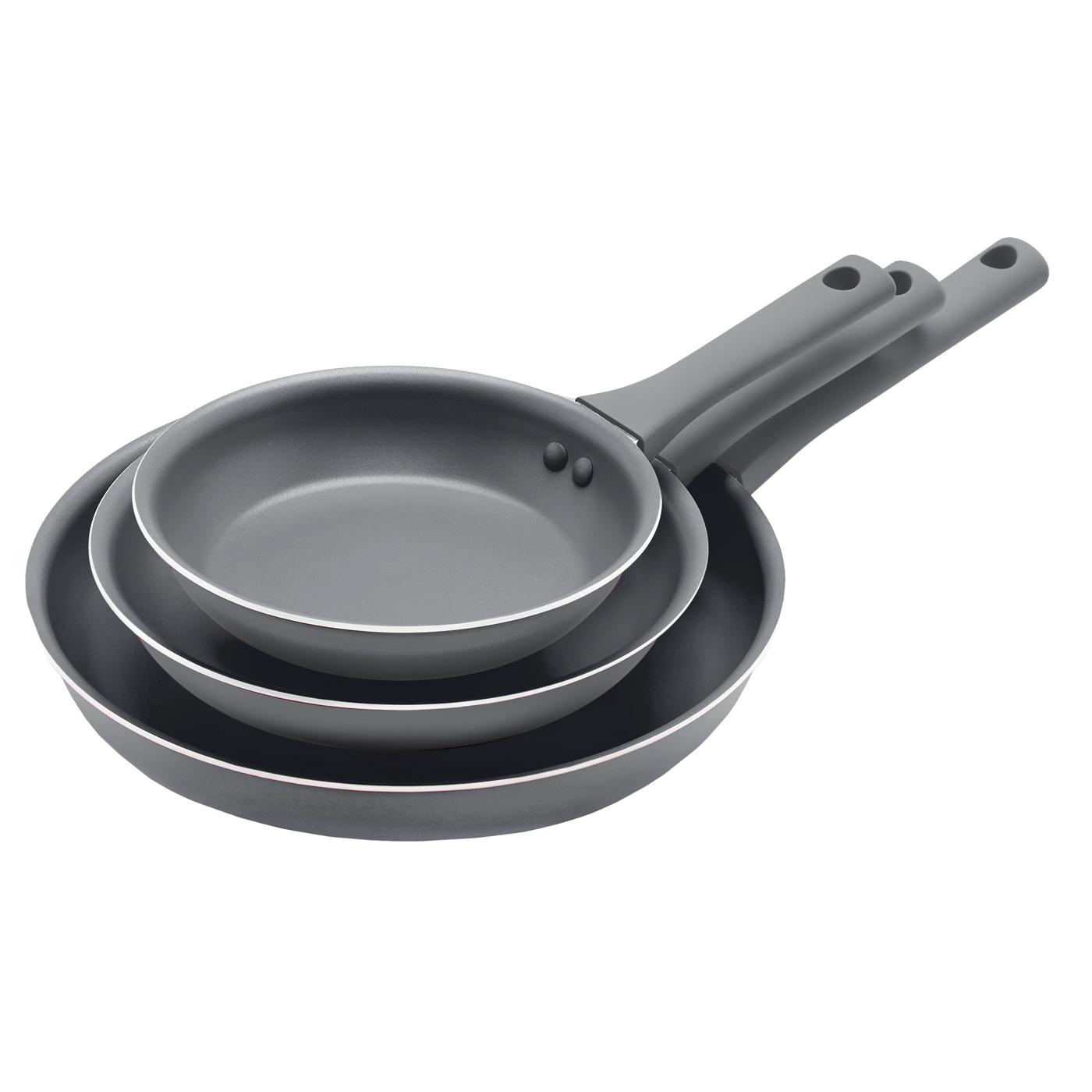 our goods Non-Stick Fry Pan Set - Pebble Gray; image 1 of 2