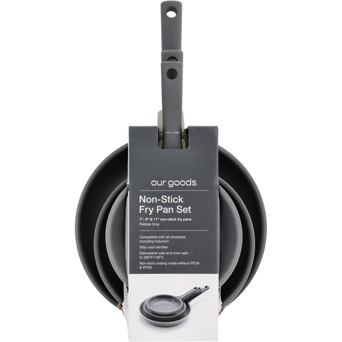 our goods Non-Stick Fry Pan Set - Pebble Gray; image 2 of 2
