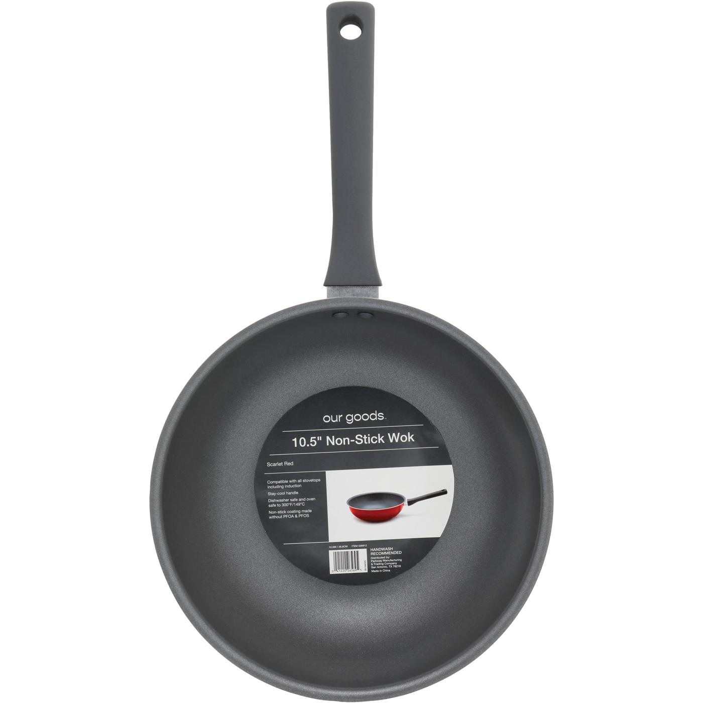 our goods Non-Stick Wok - Scarlet Red; image 2 of 2