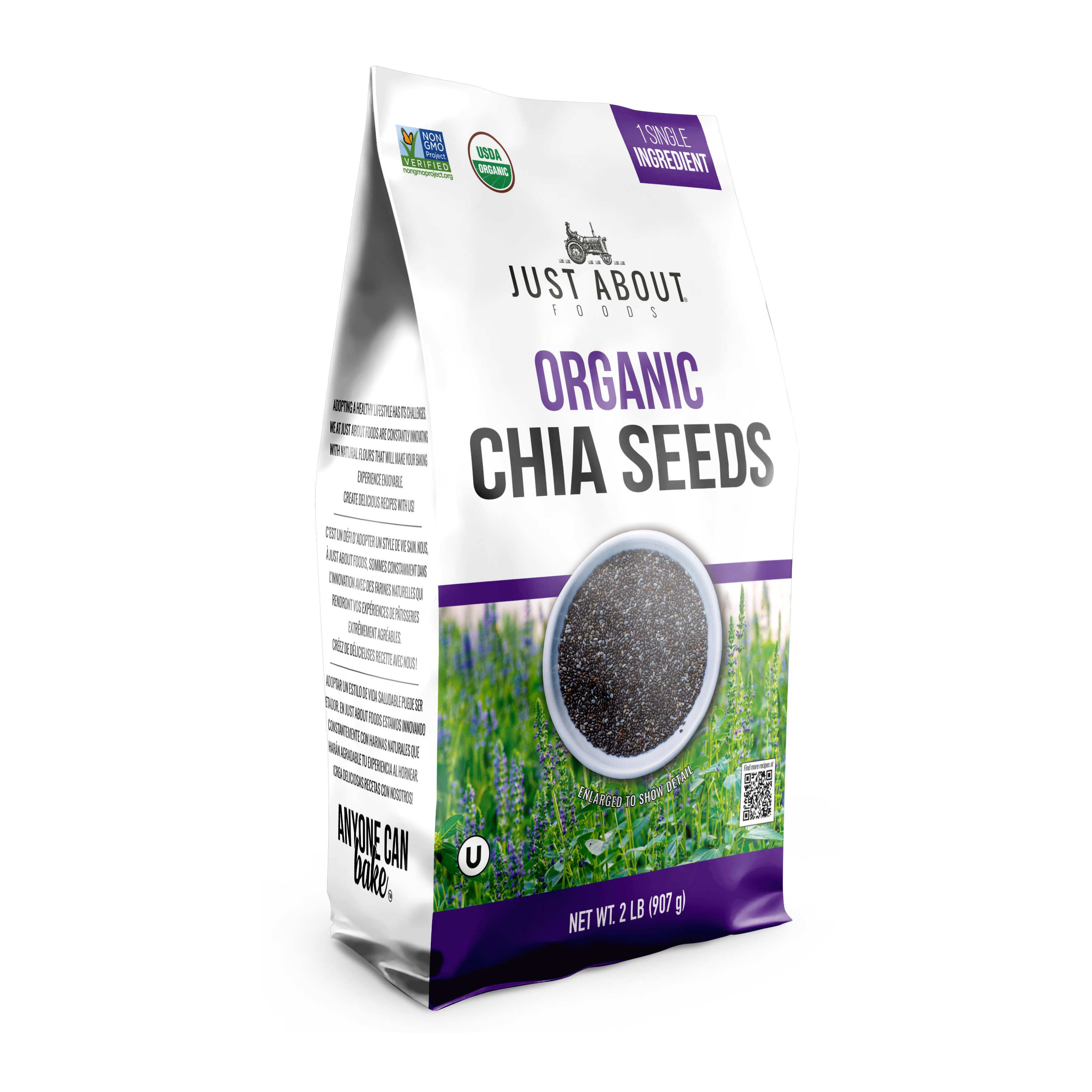 Just About Foods Organic Chia Seeds Shop Diet & fitness at HEB