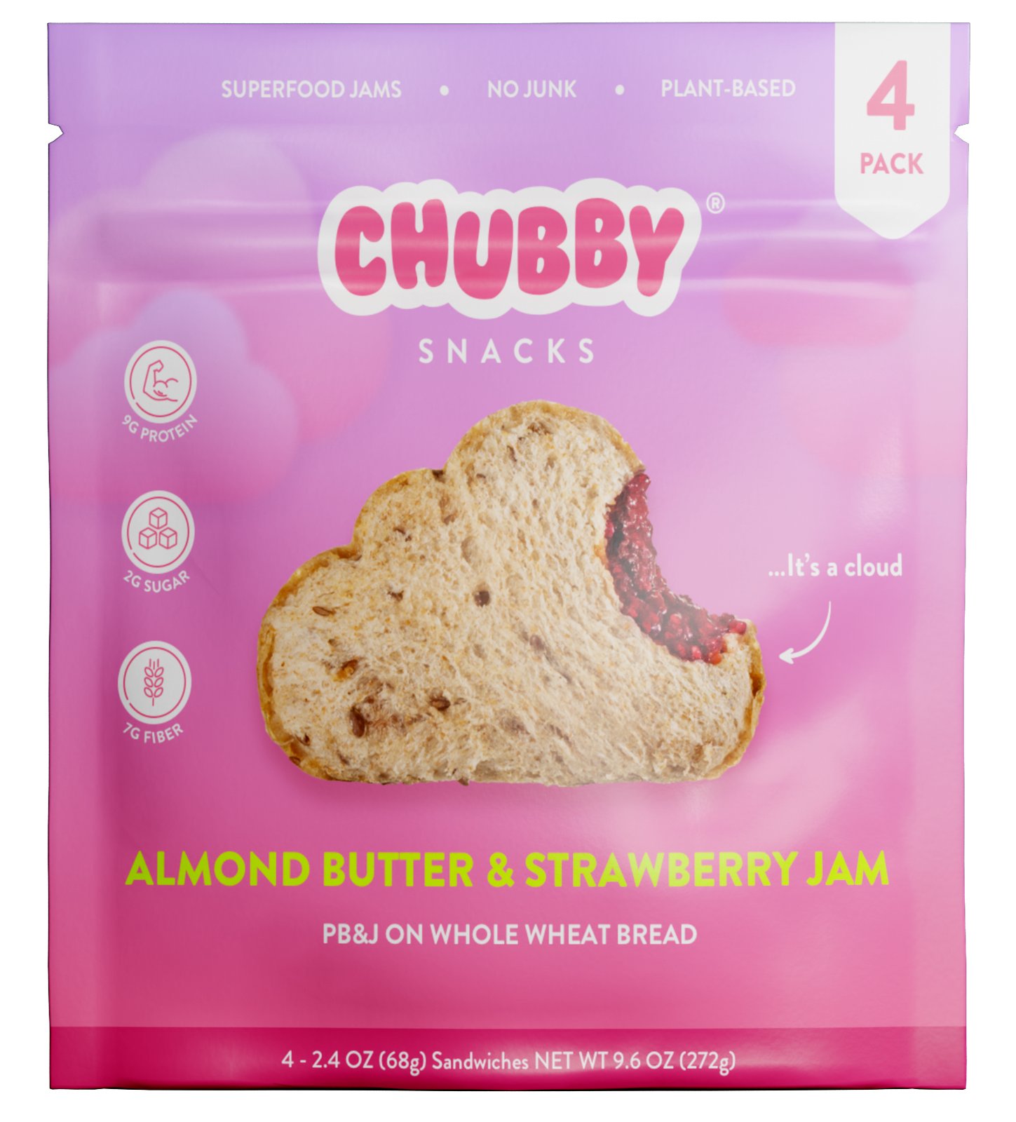 Chubby Snacks PlantBased Frozen Sandwiches Almond Butter