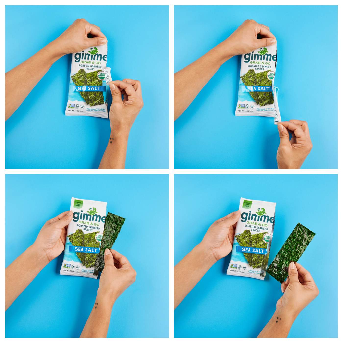 Gimme Grab & Go Roasted Seaweed Snacks Sea Salt Shop Chips at HEB