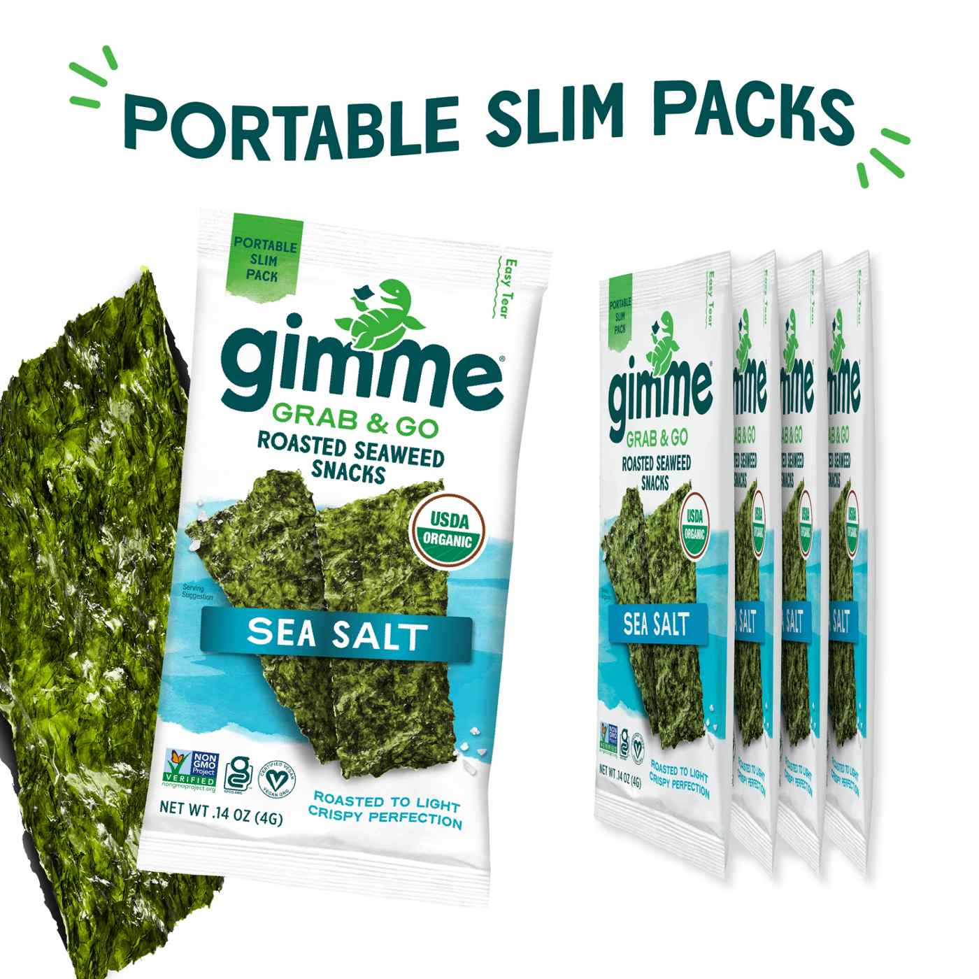 Gimme Grab & Go Roasted Seaweed Snacks Sea Salt; image 8 of 8