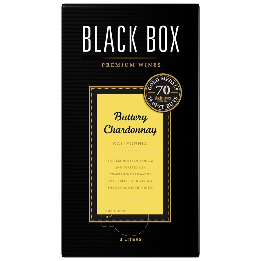 Black Box Buttery Chardonnay California Box White Wine, 3 L