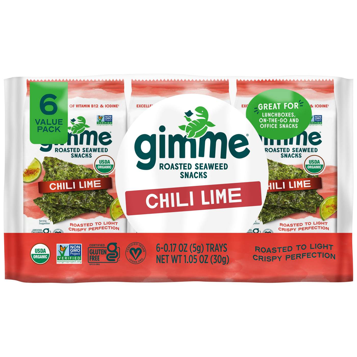 Gimme Roasted Seaweed Snacks Chili Lime; image 1 of 9