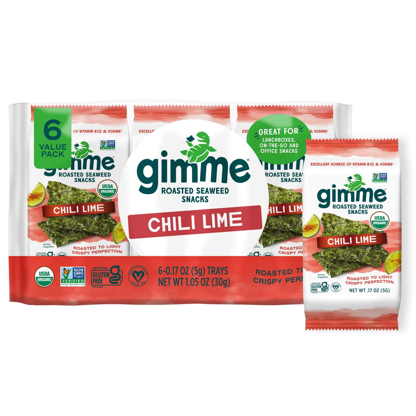 Gimme Roasted Seaweed Snacks Chili Lime Shop Chips at HEB