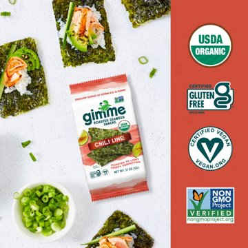 gimme Roasted Seaweed Snack Packs - Chili Lime