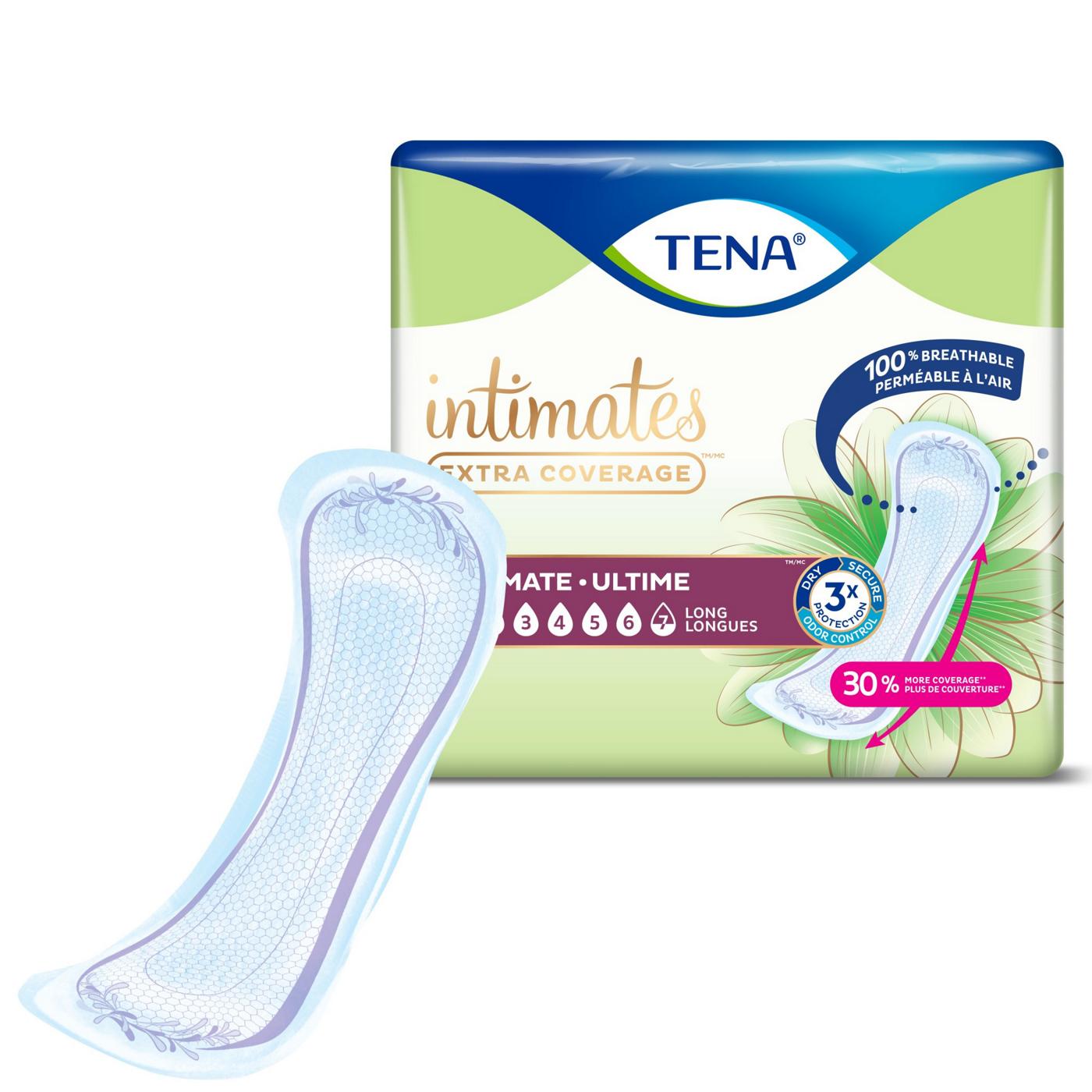 Tena Intimates Extra Coverage Ultimate Incontinence Long Pads; image 8 of 9