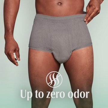 Depend Fresh Protection Men's Adult Incontinence Underwear, L, Grey
