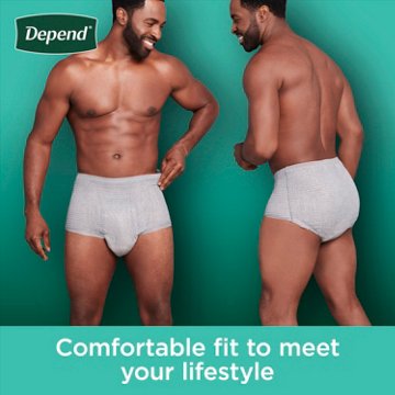Depend Fresh Protection Men's Adult Incontinence Underwear - XL, Grey