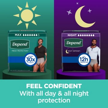 Depend Fresh Protection Men's Adult Incontinence Underwear - XL, Grey
