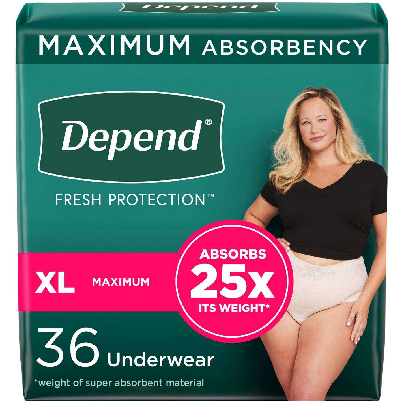 Depend Fresh Protection Adult Incontinence Maximum Underwear - XL; image 1 of 7