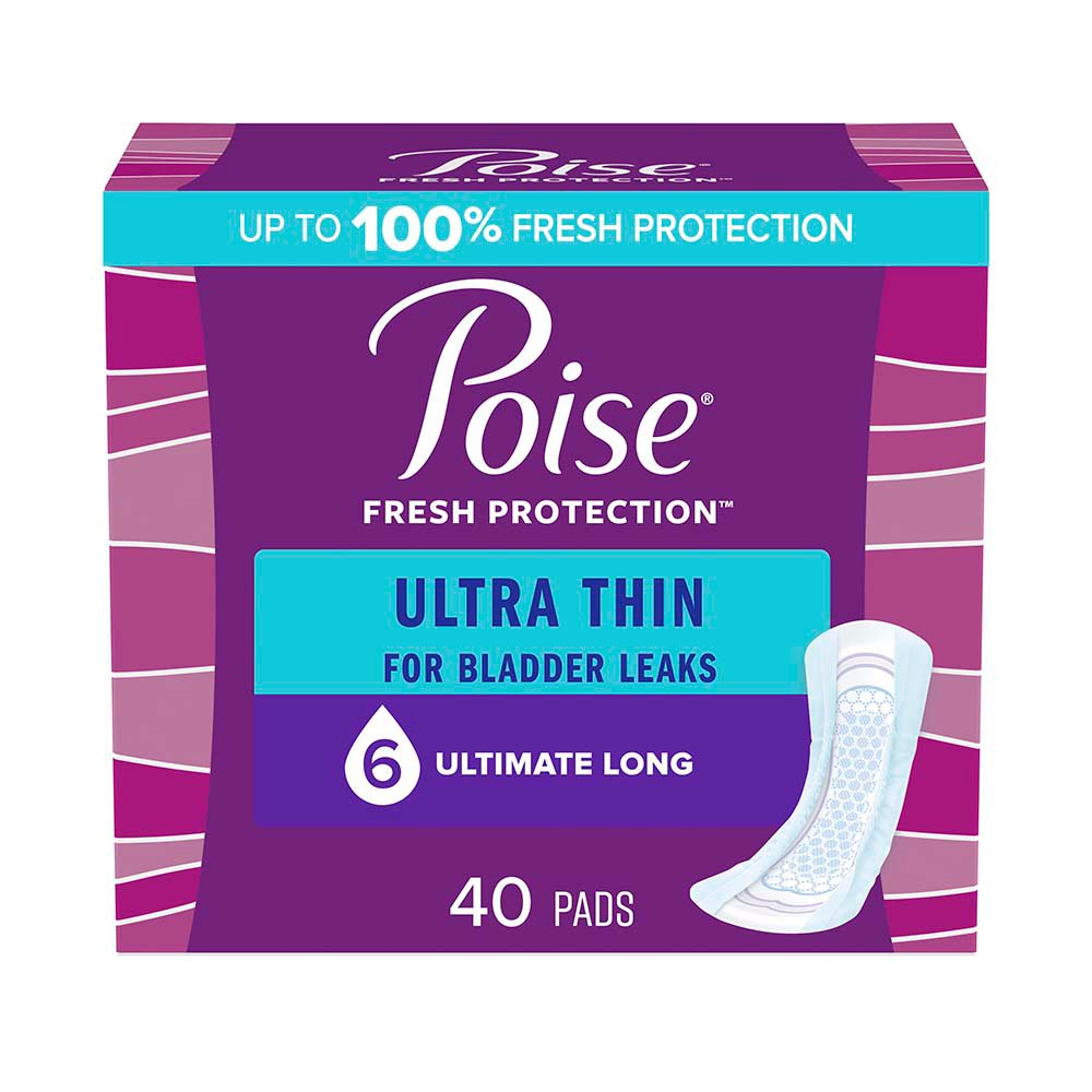 Poise Ultra Thin Long Incontinence Pads 6 Drop Ultimate Shop 