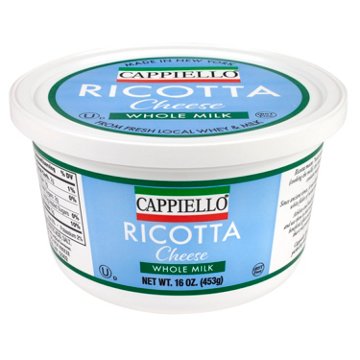 Cappiello Whole Milk Ricotta Cheese, 16 oz