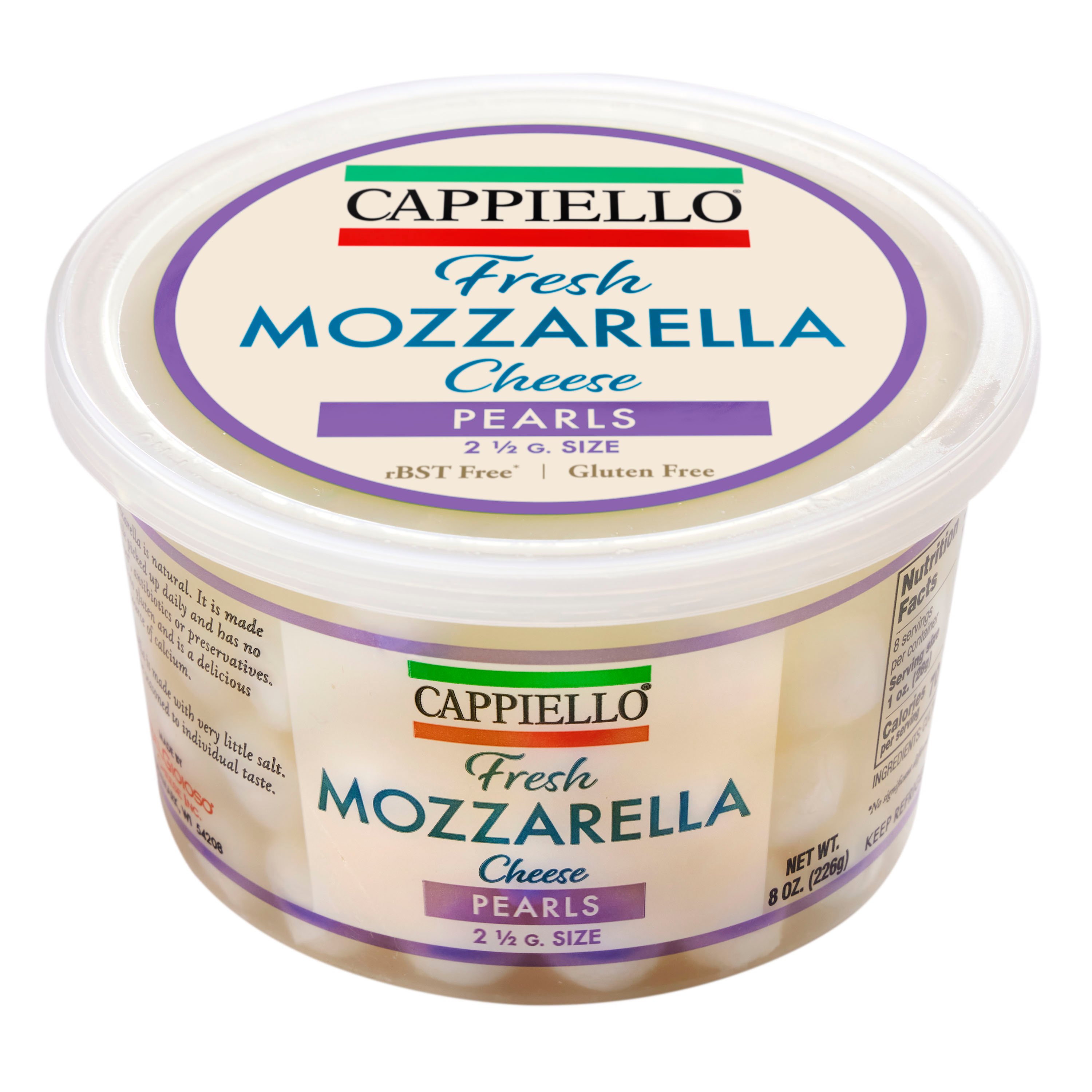 Cappiello Mozzarella Cheese Pearls, 8 oz