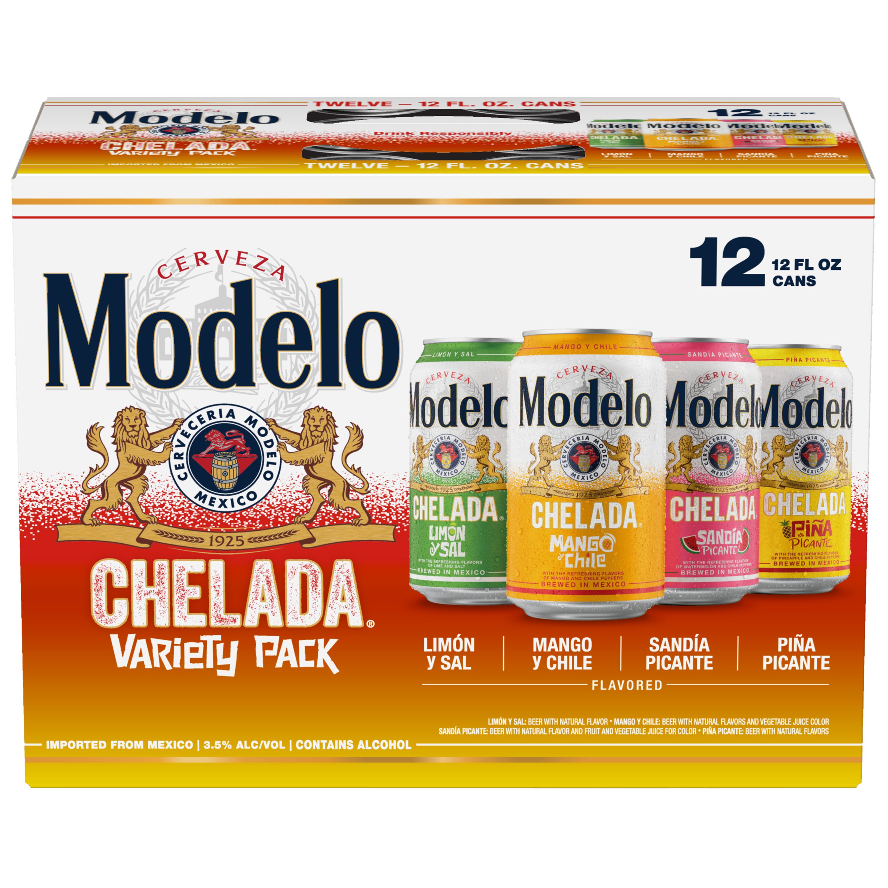 Modelo Chelada Variety pk Mexican Import Flavored Beer, 12 pk, 12 oz