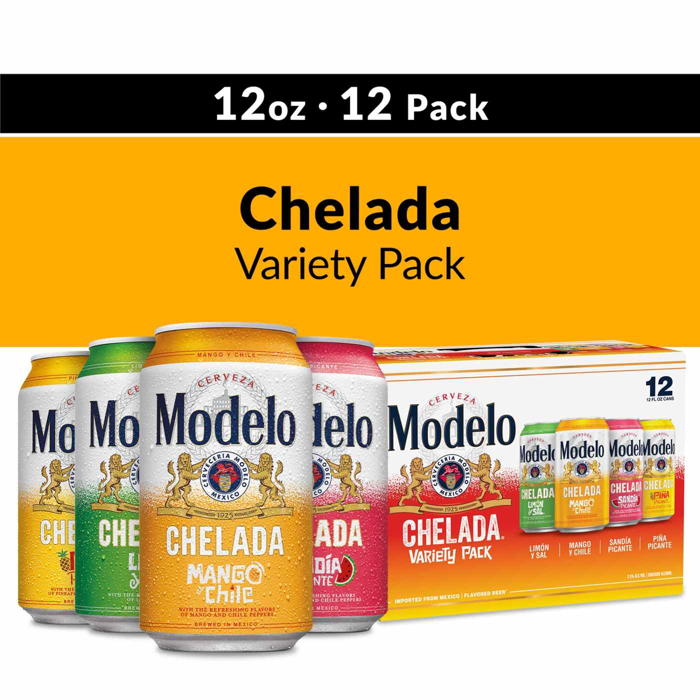 Modelo Chelada Variety Pack Mexican Import Flavored Beer 12 oz Cans, 12 pk; image 2 of 11