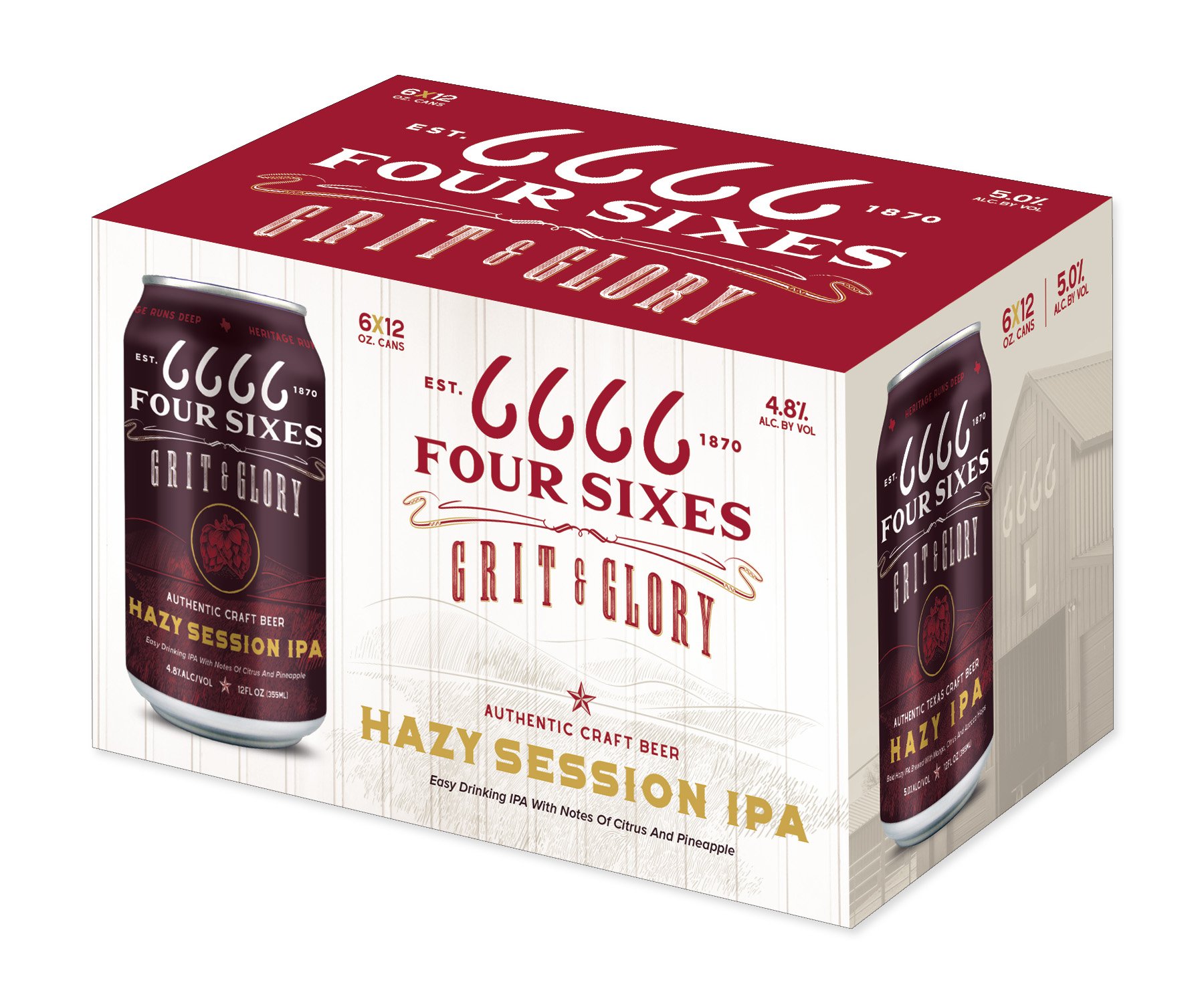 Grit & Glory Four Sixes 6666 Hazy Session IPA Beer 12 Oz Cans - Shop ...