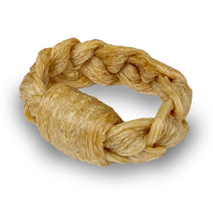 Harvest Moon Peanut H-E-B Butter - Braided Rings at Dogs & Rawhides Shop Puffed Bones for