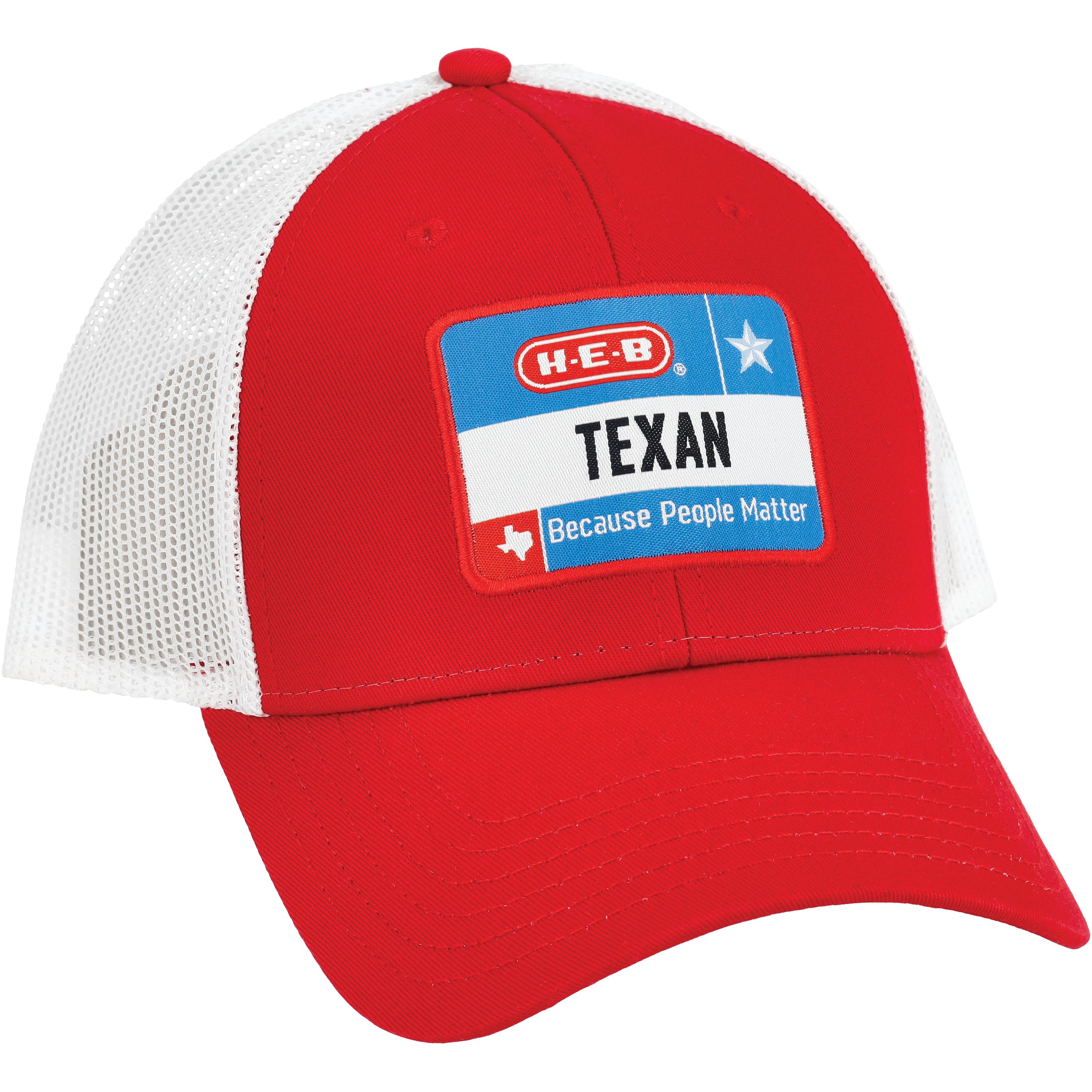 HEB Brand Shop Texas Name Badge Trucker Hat Red Shop Hats at HEB