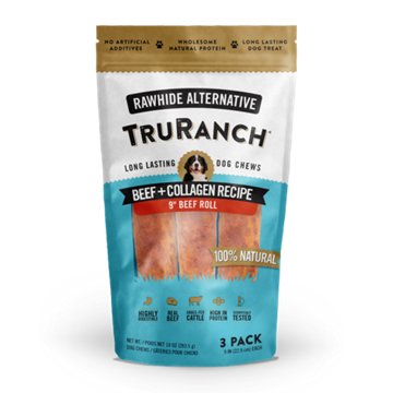TruRanch Beef and Collagen Roll Dog Chews, 3 ct