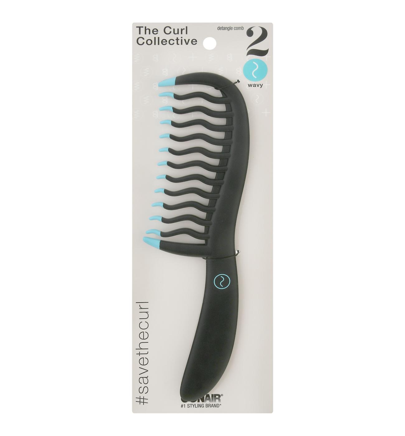 Conair Curl Collective Wavy Hair Black Comb Blue Tips; image 1 of 2