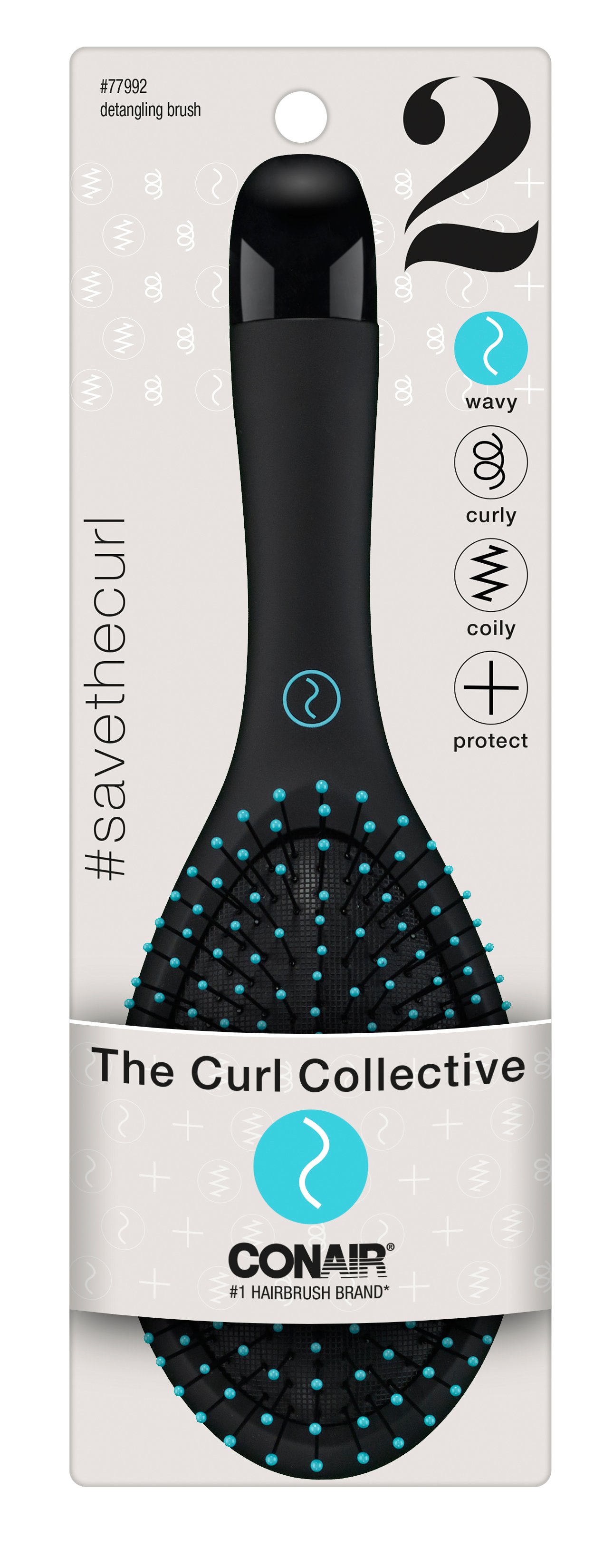 Conair Curl Collective Coily Wavy Detangle Brush Blue Tips Shop Brushes & Combs at HEB