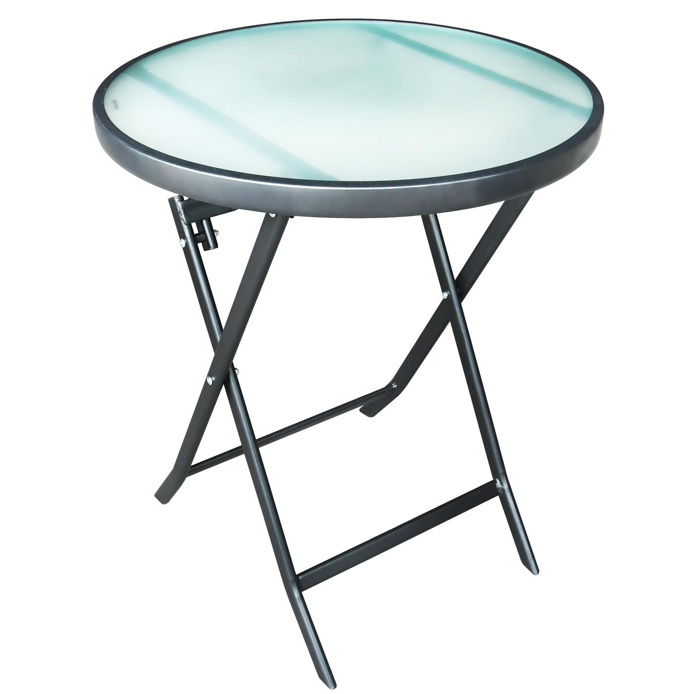 Outdoor Solutions Folding Glass Patio Accent Table; image 1 of 3