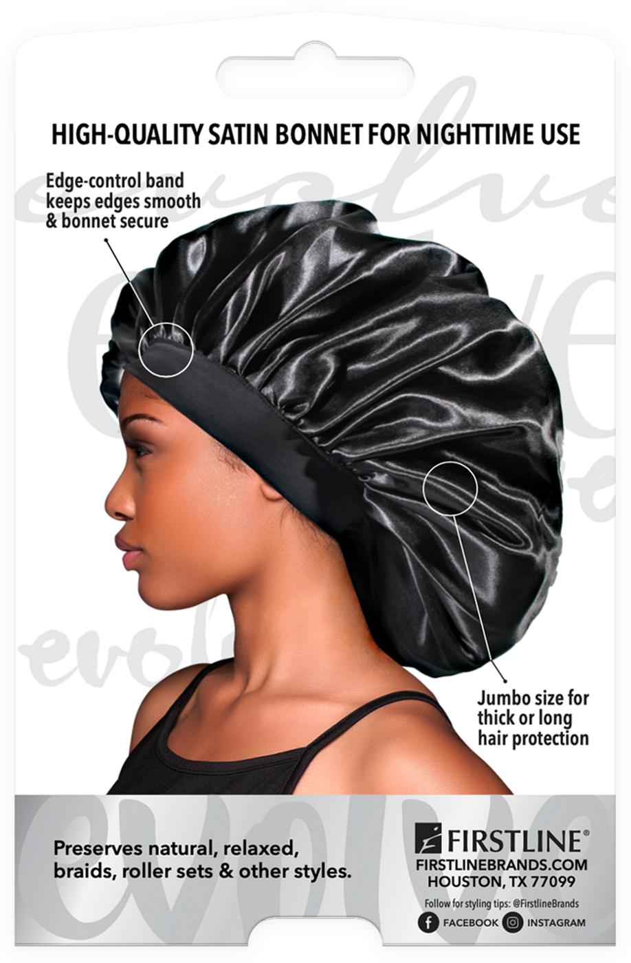 Evolve Satin Wide Edge Jumbo Black Bonnet - Shop Hair Accessories at H-E-B