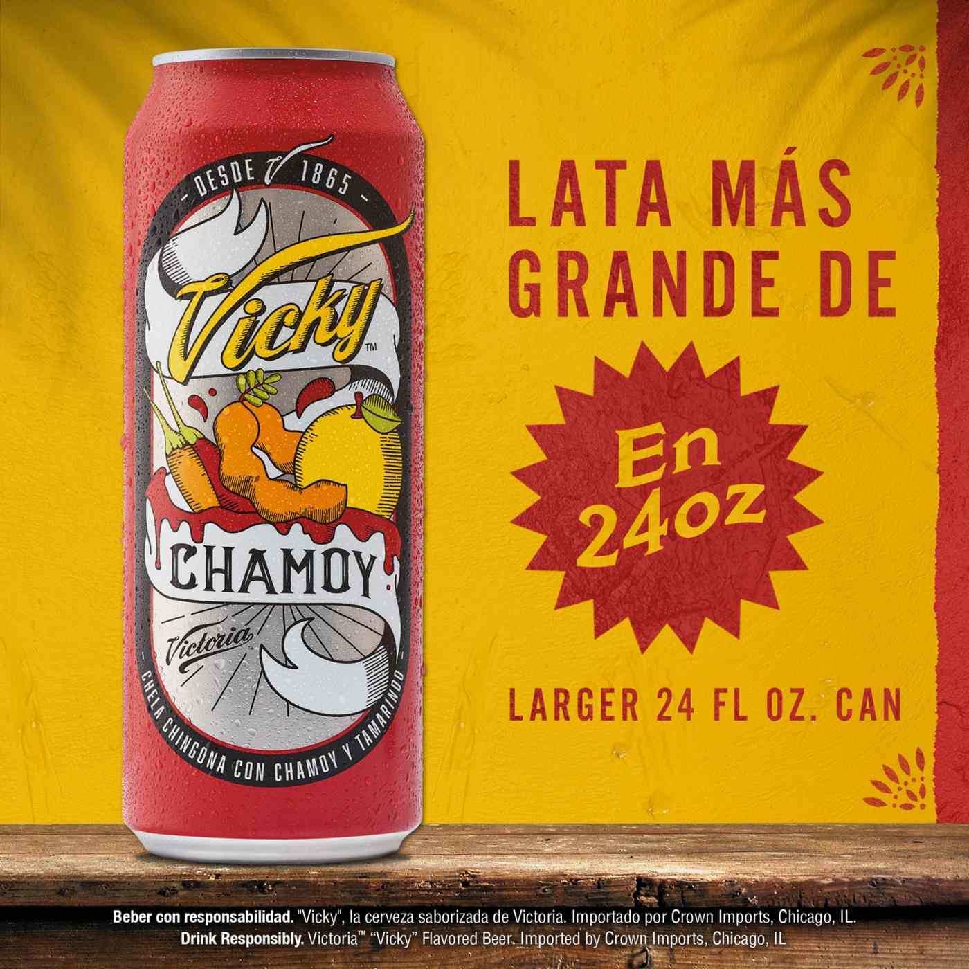 Victoria Vicky Chamoy Mexican Flavored Beer 24 oz Can; image 4 of 9