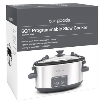 our goods Programmable Slow Cooker - Stainless Steel, 6 qt