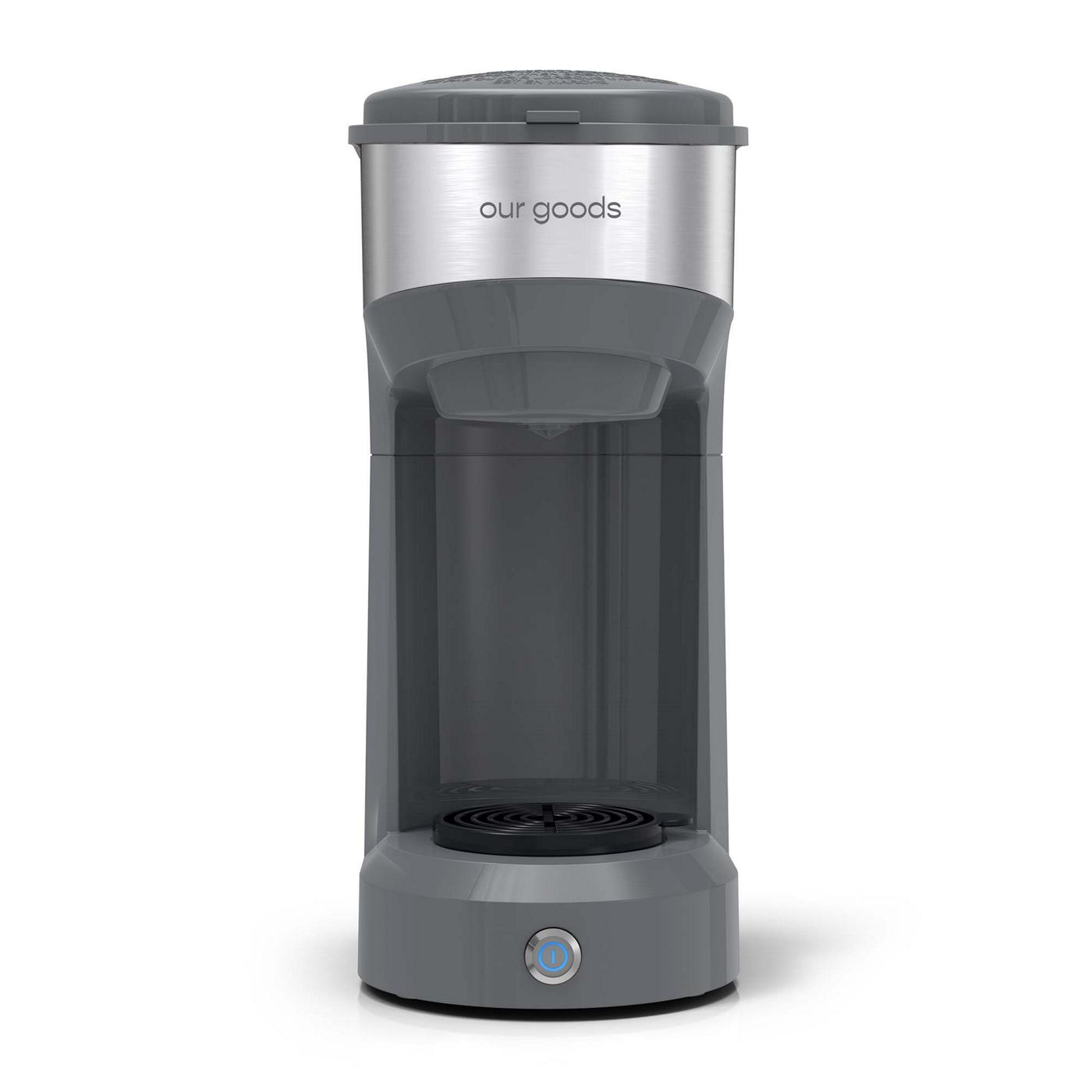 One-Touch Single Serve Coffee Maker for Capsule Pods Ground Coffee