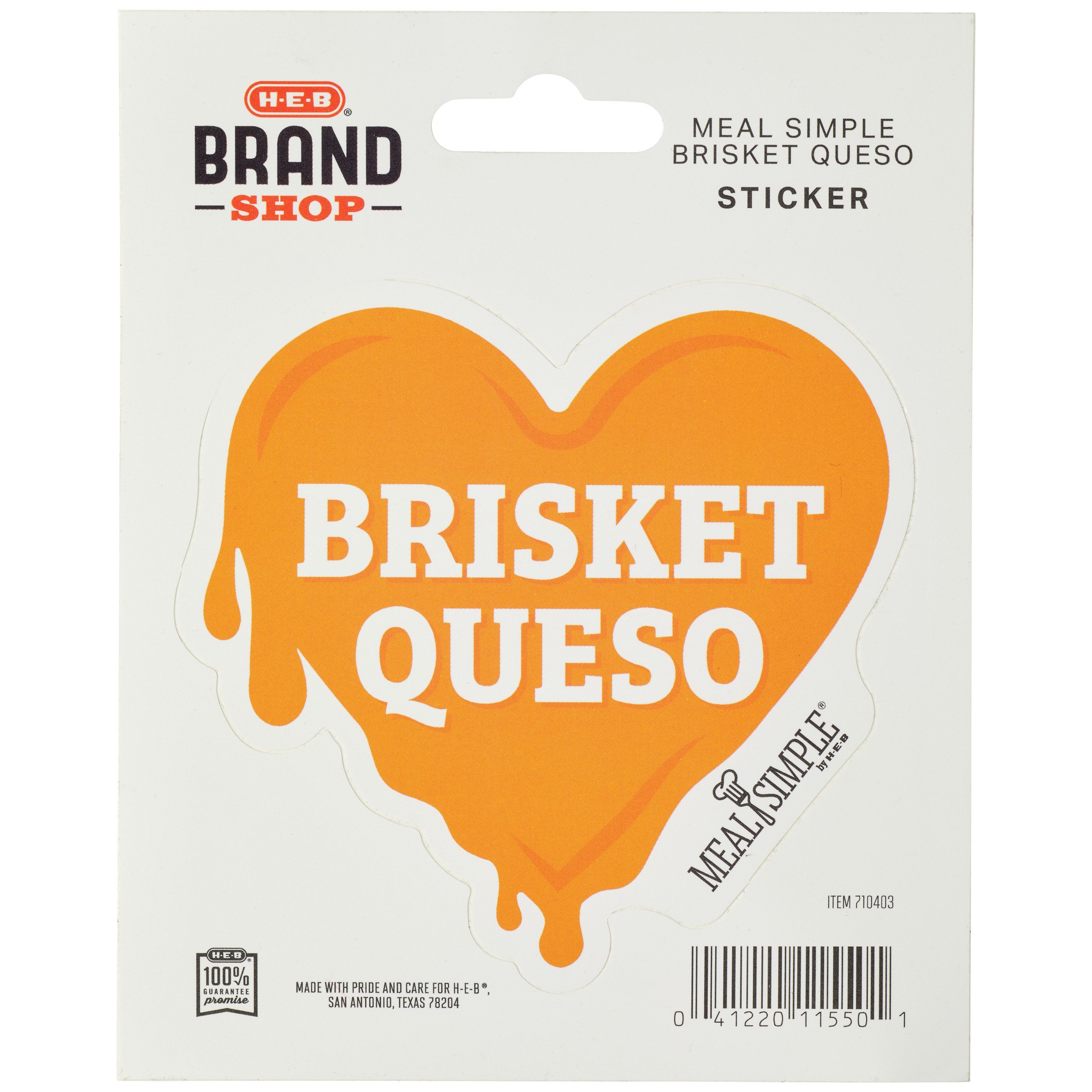 HEB Brand Shop Brisket Queso Sticker Orange Shop Seasonal Decor