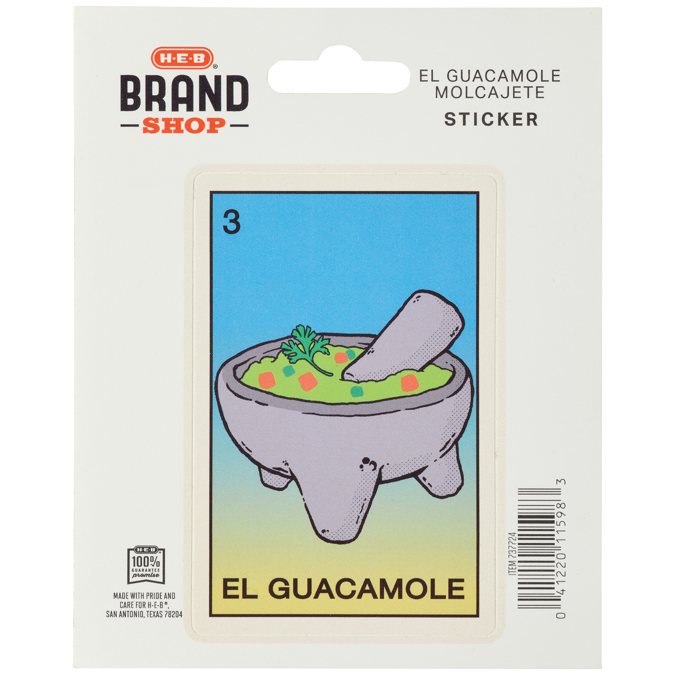 H-E-B Brand Shop El Guacamole Sticker - Multicolored - Shop Seasonal ...