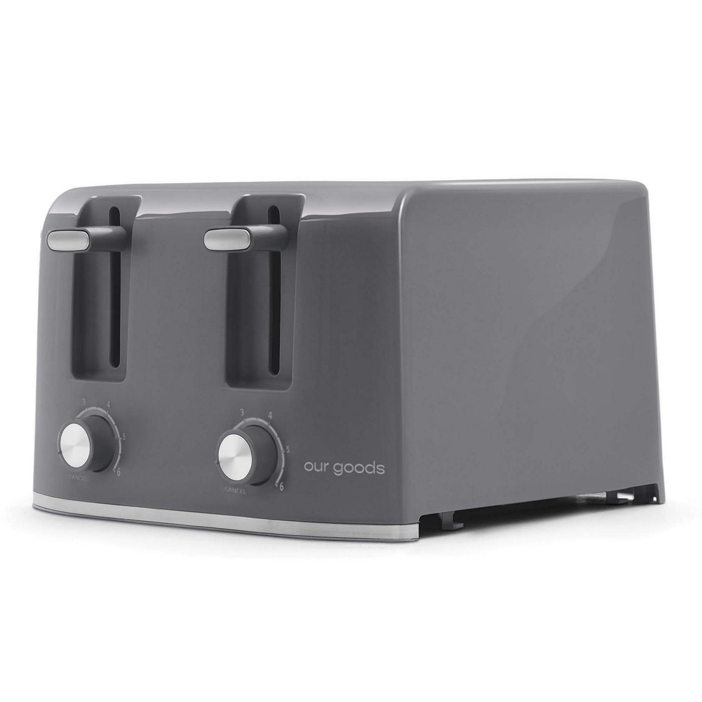 our goods 4 Slice Toaster Pebble Gray Shop Toasters at H E B