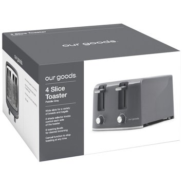 our goods 4 Slice Toaster - Pebble Gray