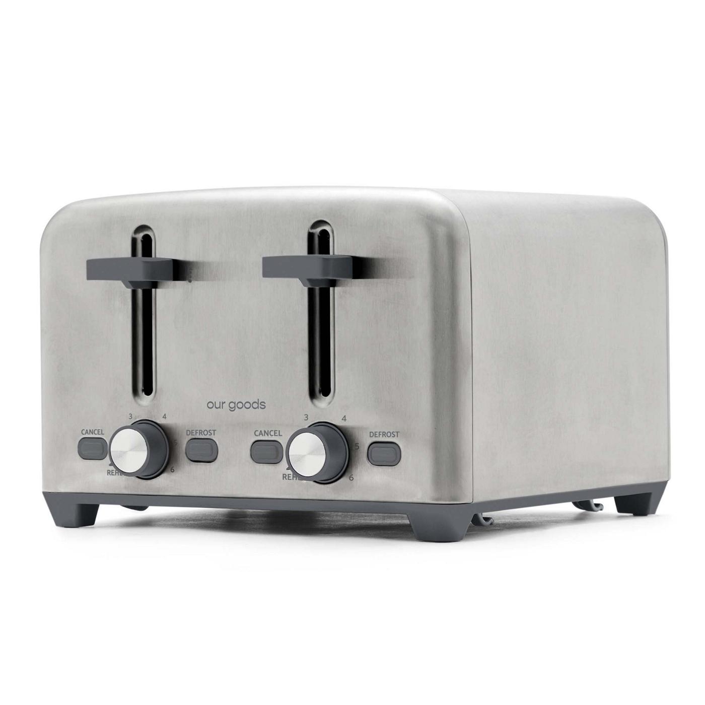 our goods 4 Slice Toaster - Stainless Steel; image 1 of 3