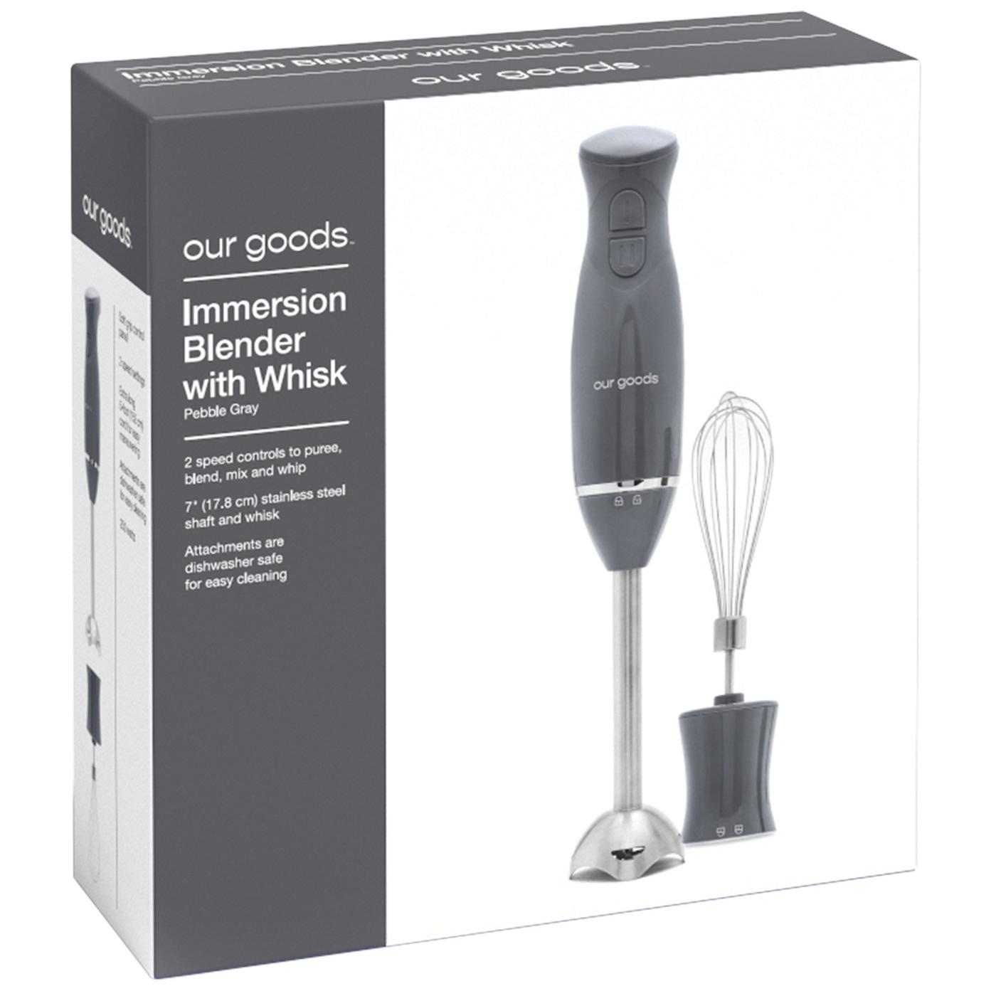 our goods Immersion Blender with Whisk - Pebble Gray