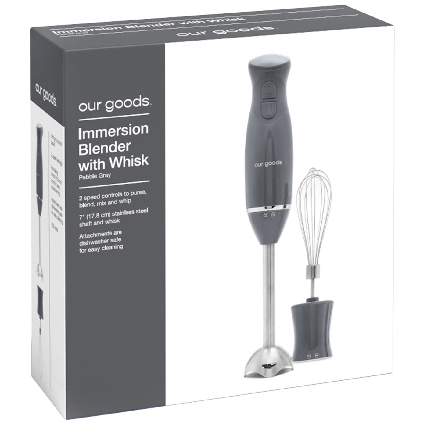 our goods Immersion Blender with Whisk Pebble Gray Shop Blenders